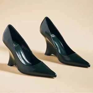 Jeffrey Campbell Black Intrigued Wedge Heels